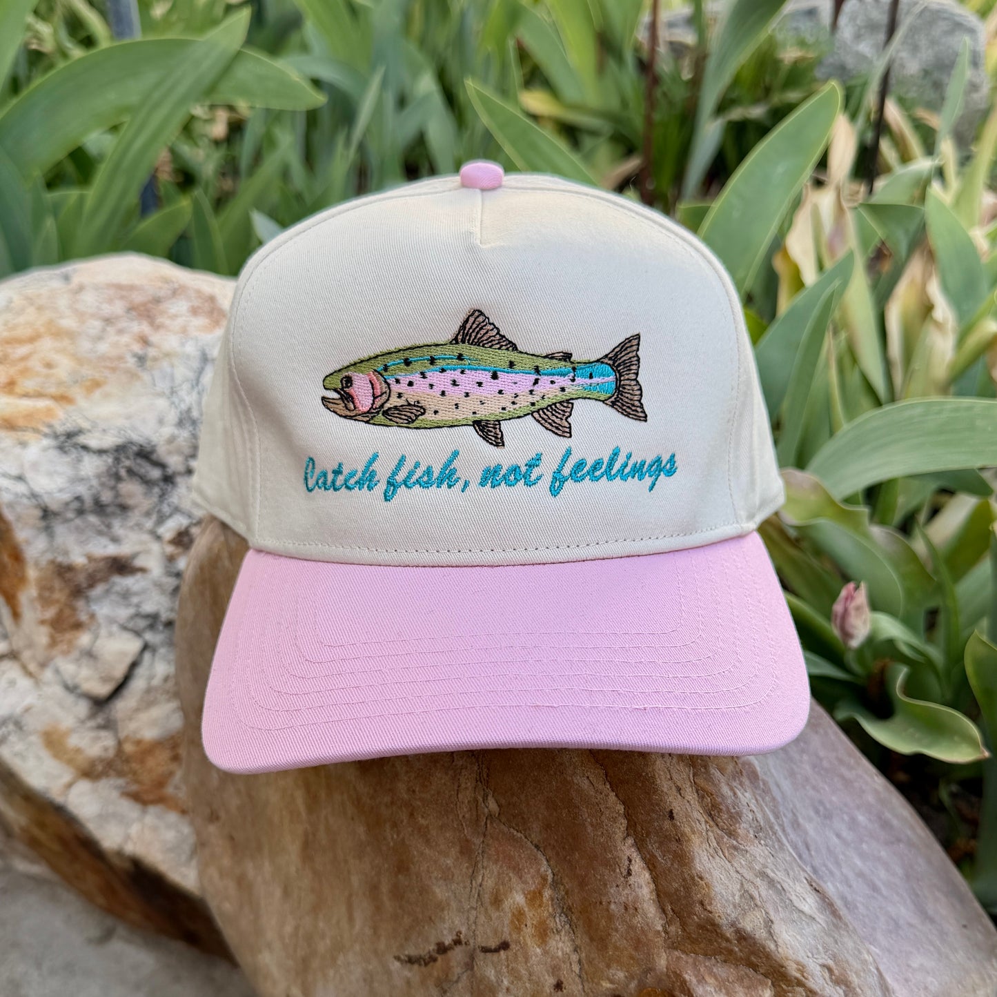 Embroidered Hats- Catch fish, not feelings