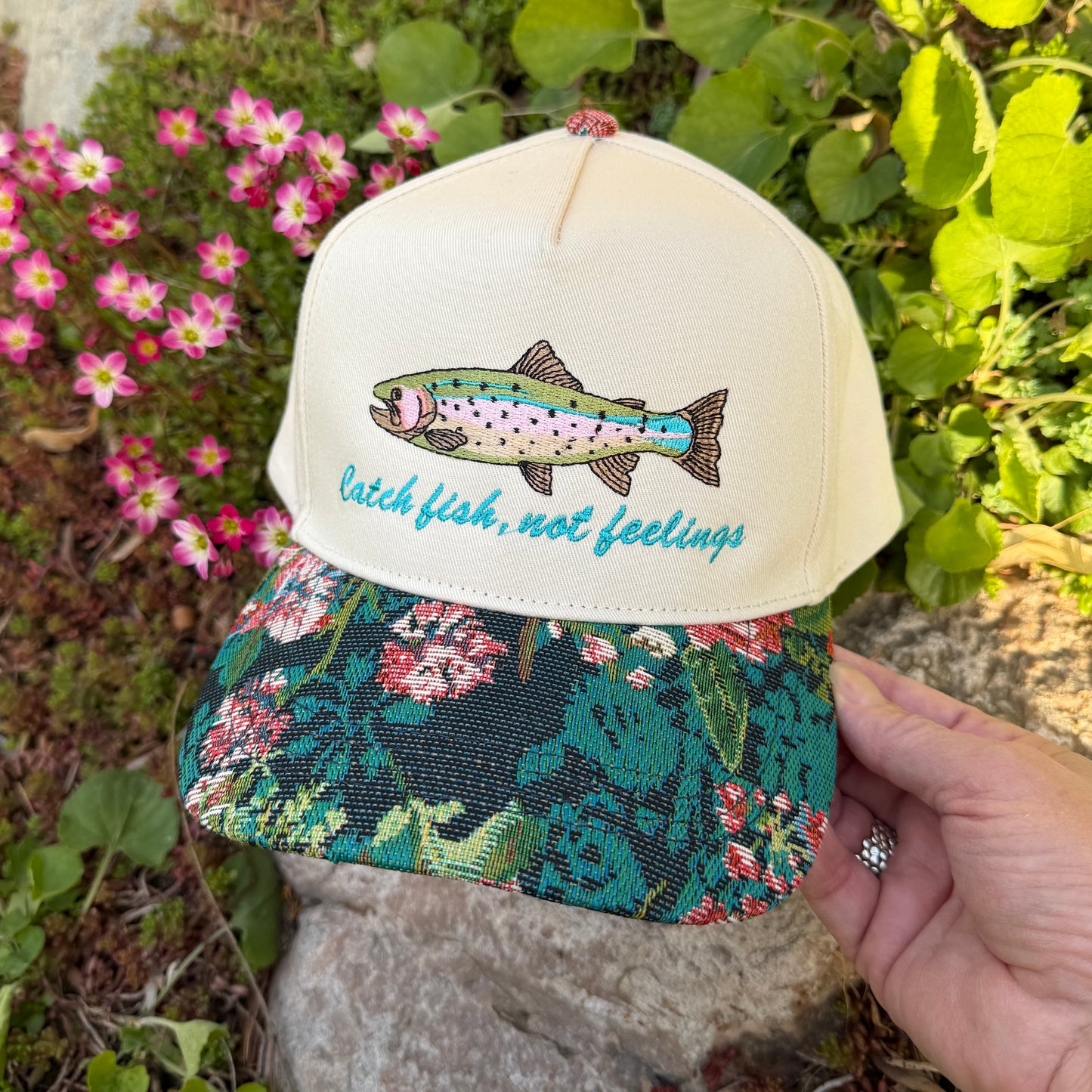 Embroidered Hats- Catch fish, not feelings