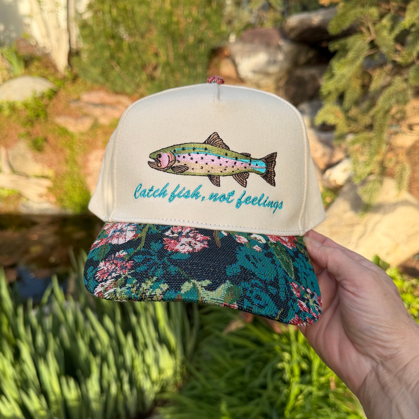 Embroidered Hats- Catch fish, not feelings