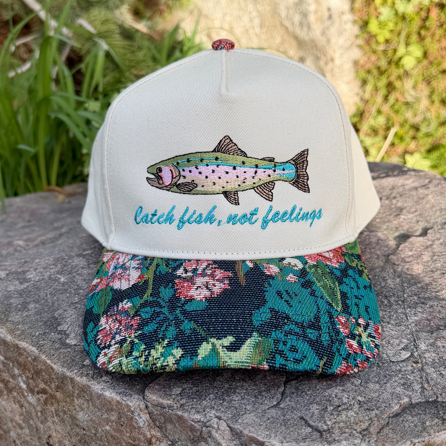 Embroidered Hats- Catch fish, not feelings