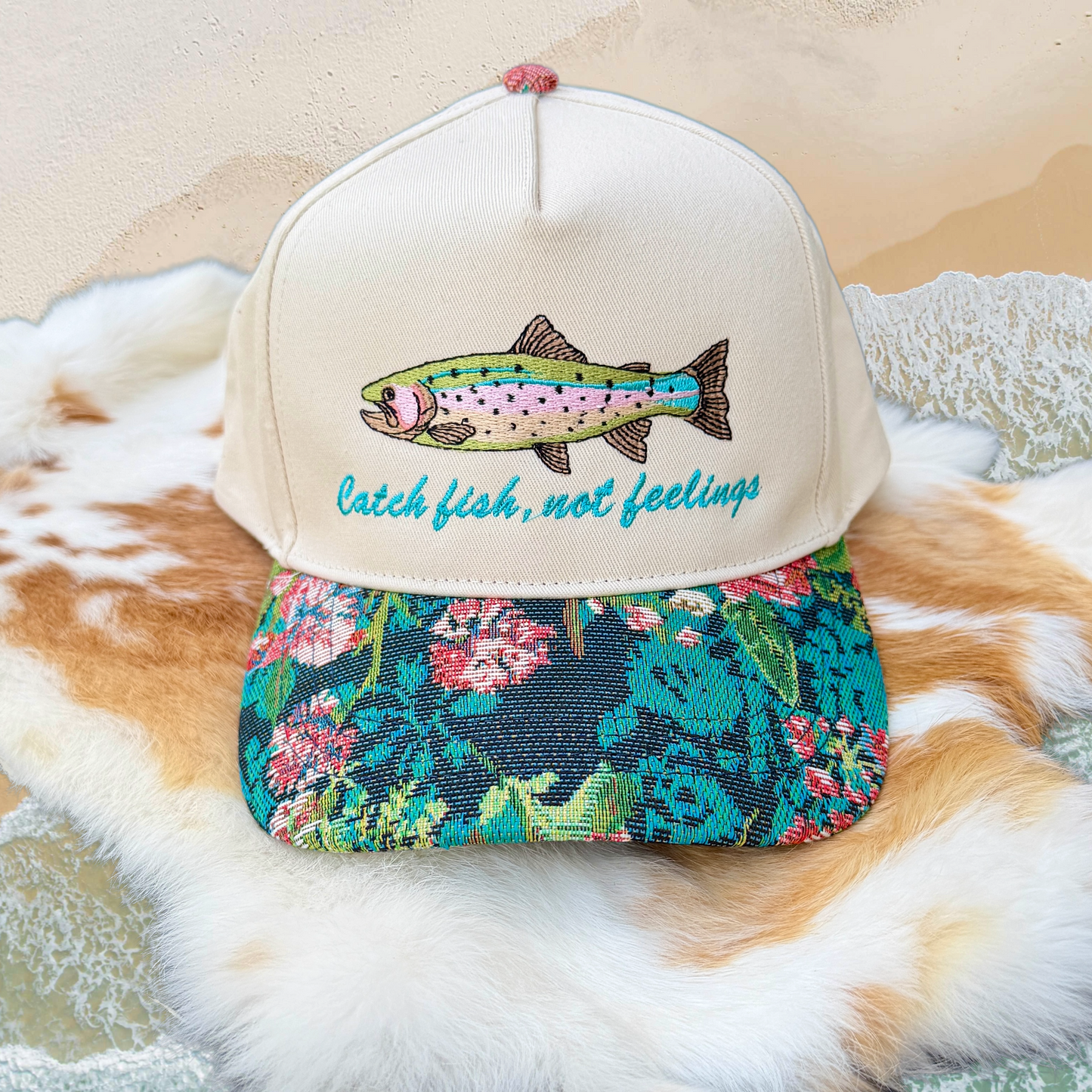 Embroidered Hats- Catch fish, not feelings