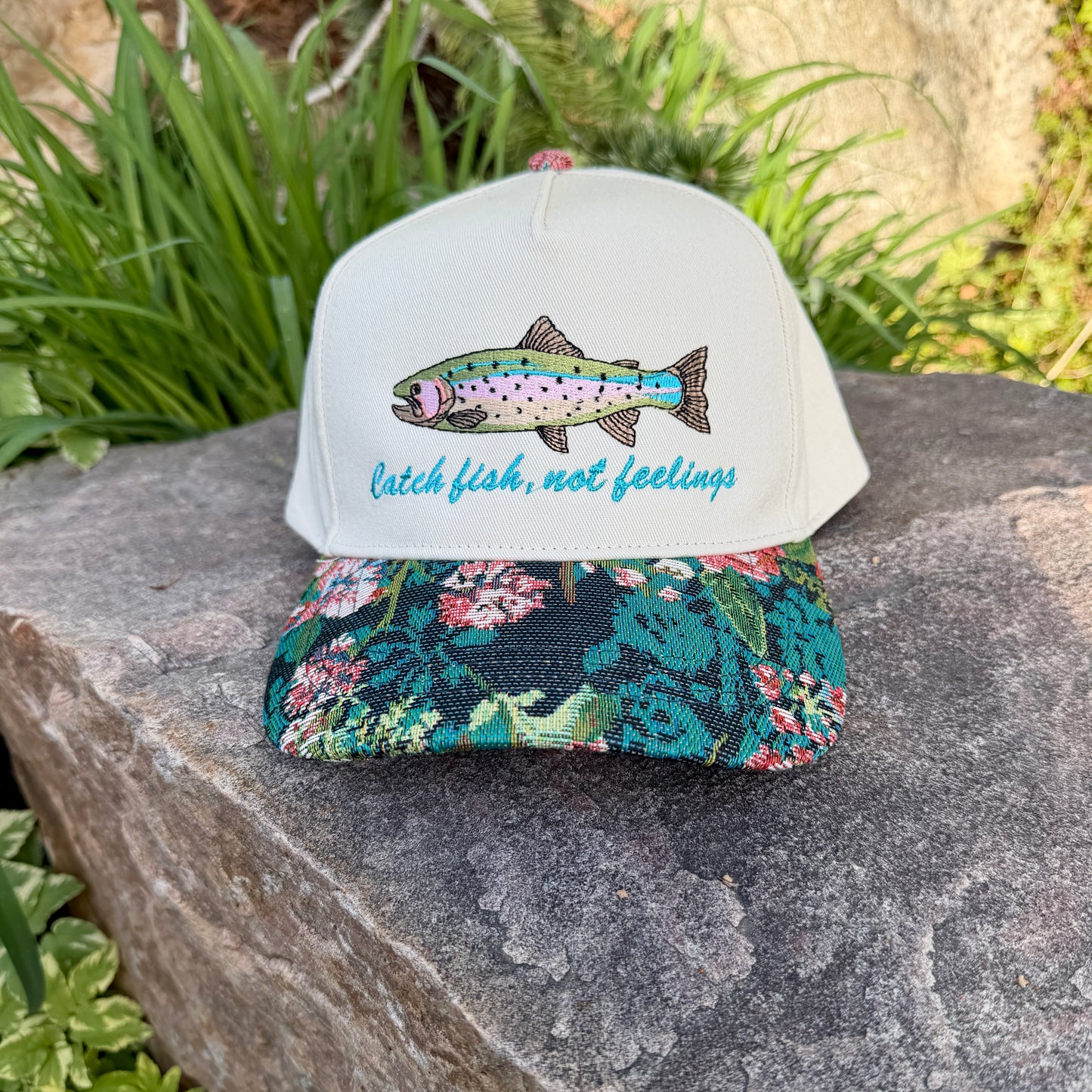 Embroidered Hats- Catch fish, not feelings