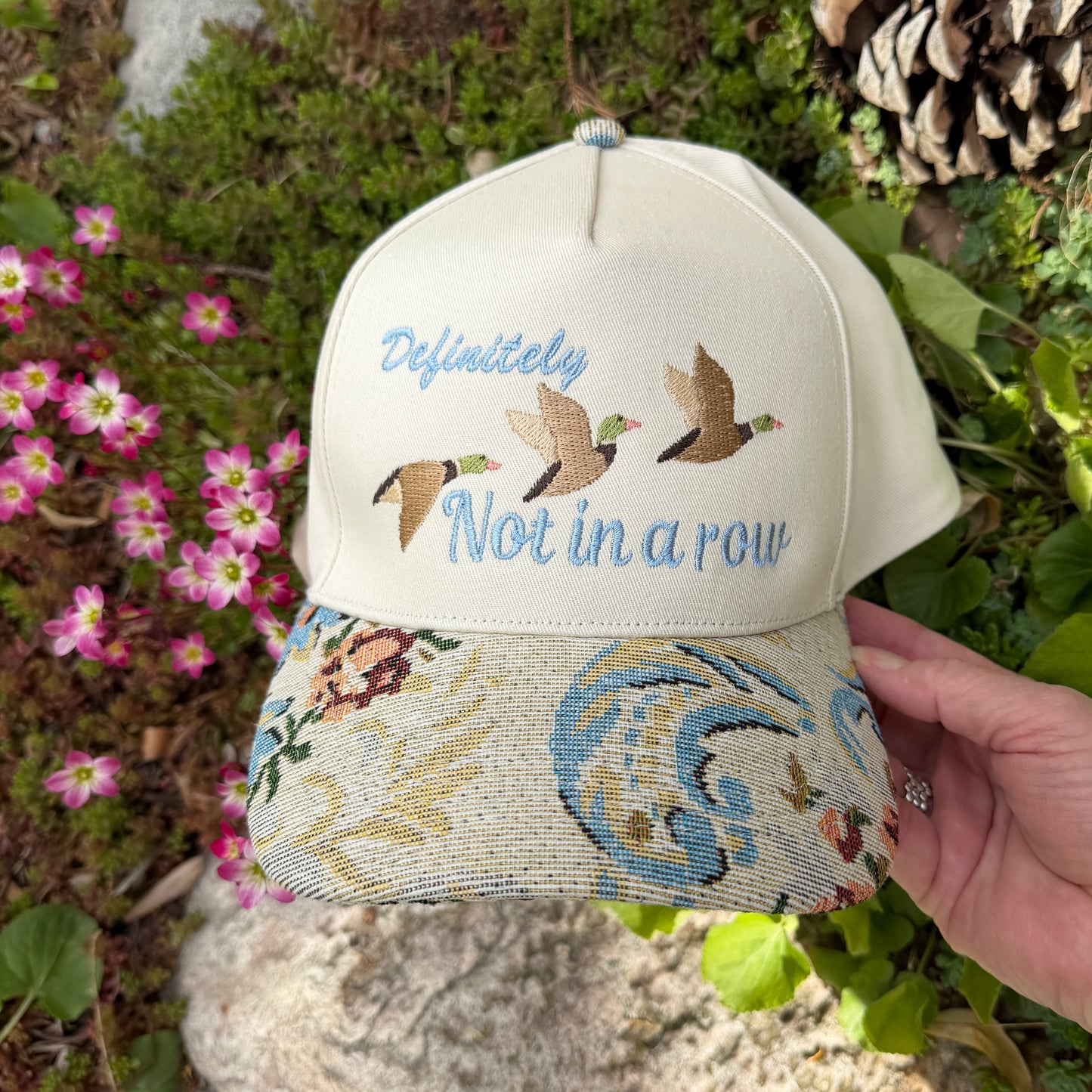 Embroidered Hats- Definitely Not in a row Ducks