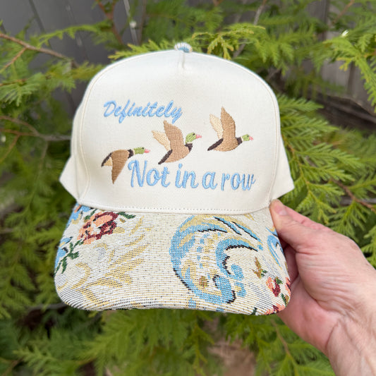 Embroidered Hats- Definitely Not in a row Ducks