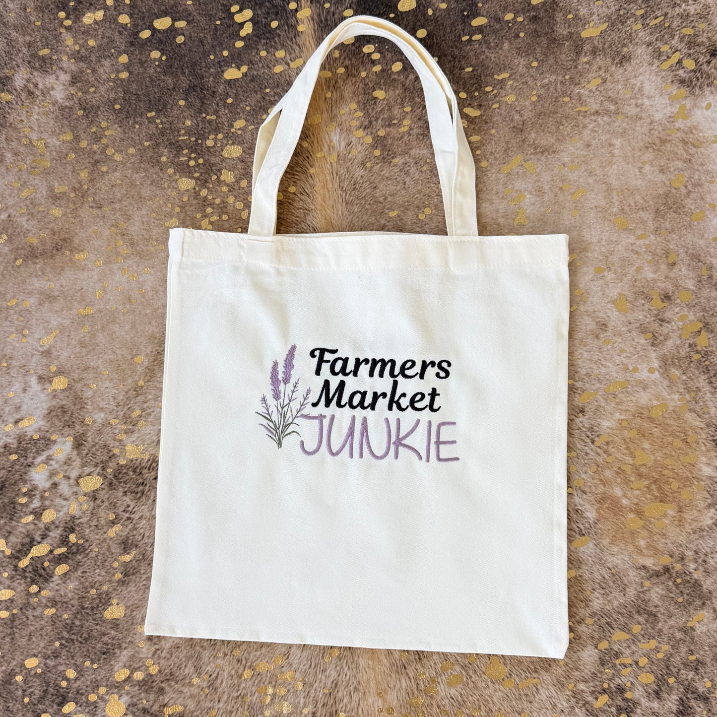 Tote Bags - Farmers Market Junkie Lavender