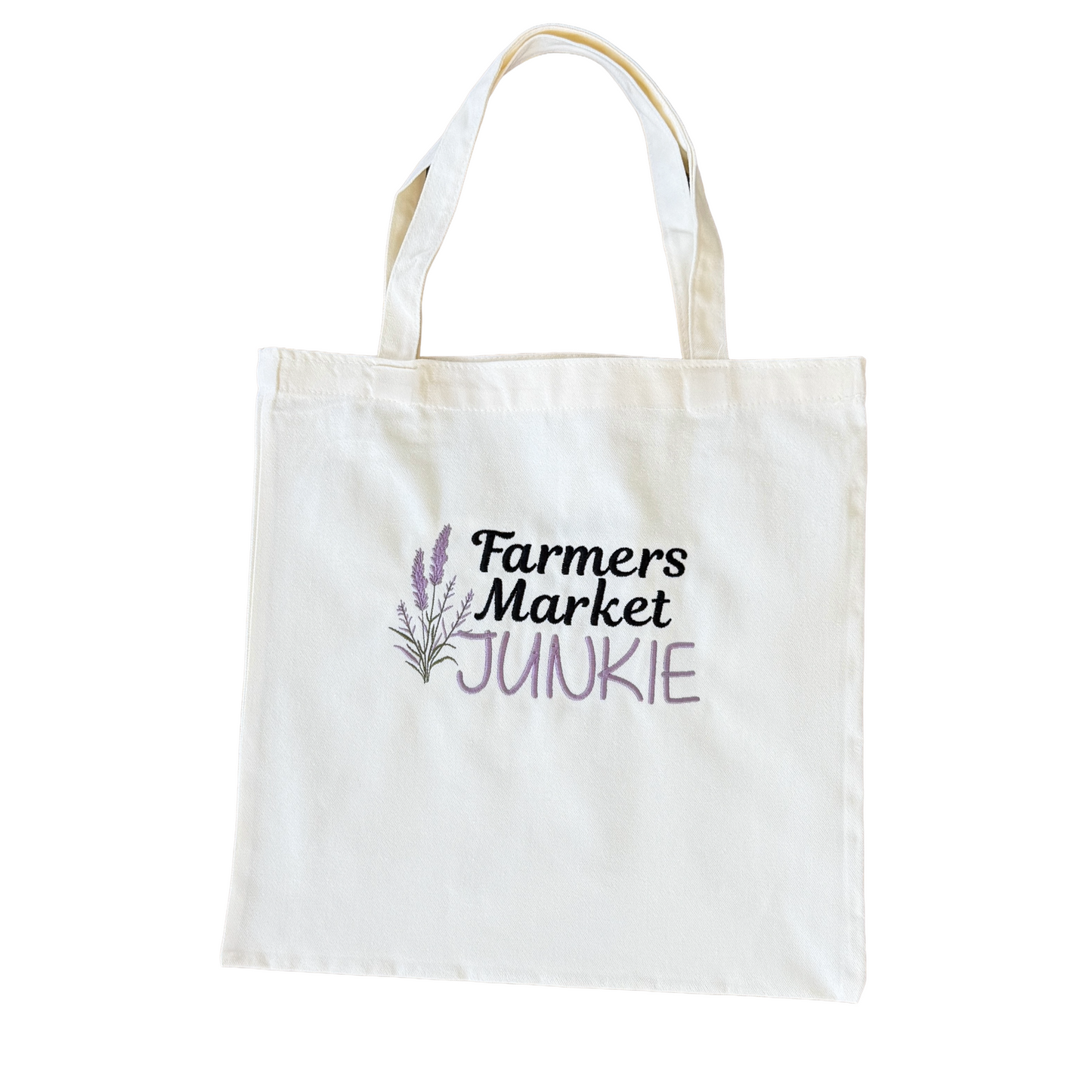 Tote Bags - Farmers Market Junkie Lavender