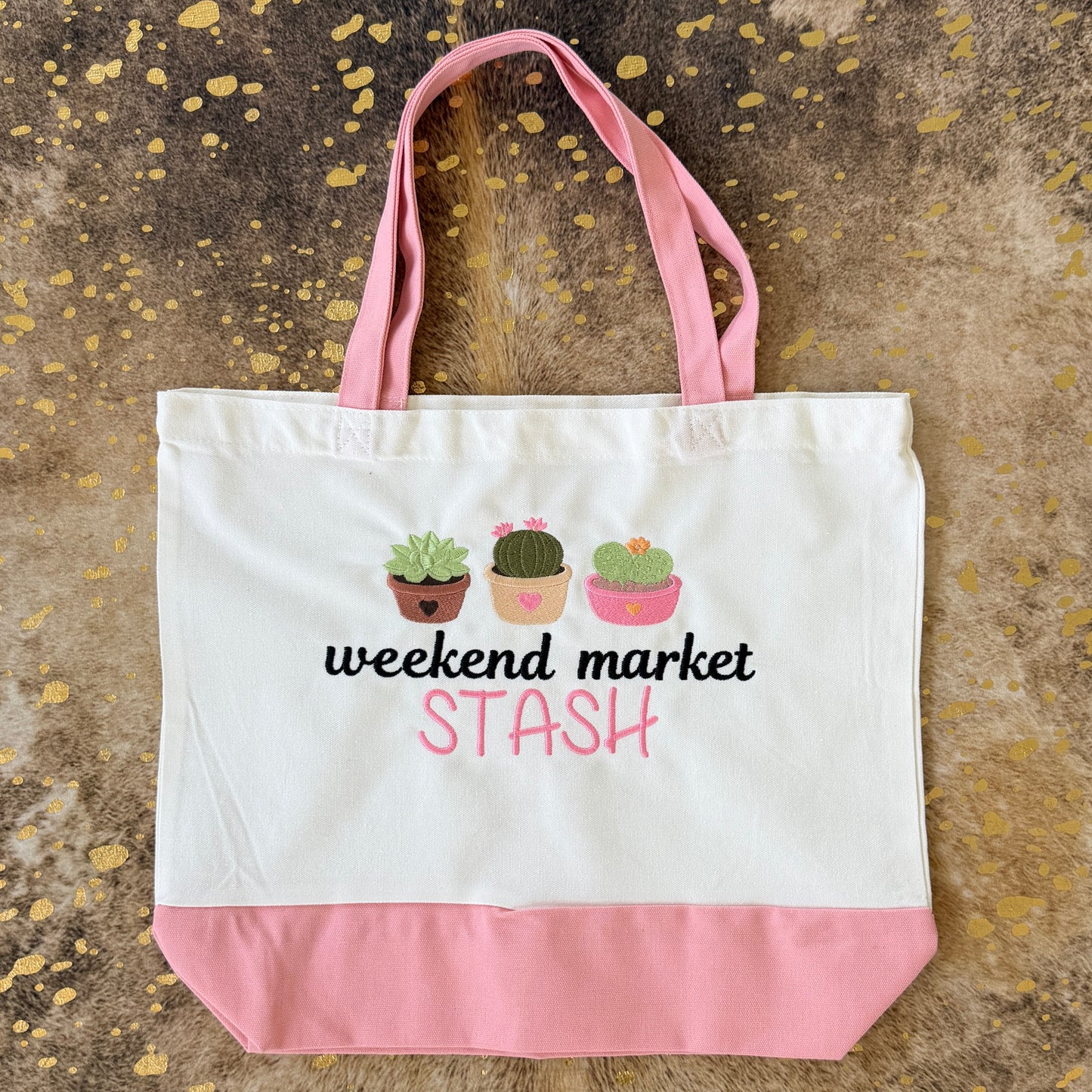 Tote Bags - Weekend Market Stash Succulents