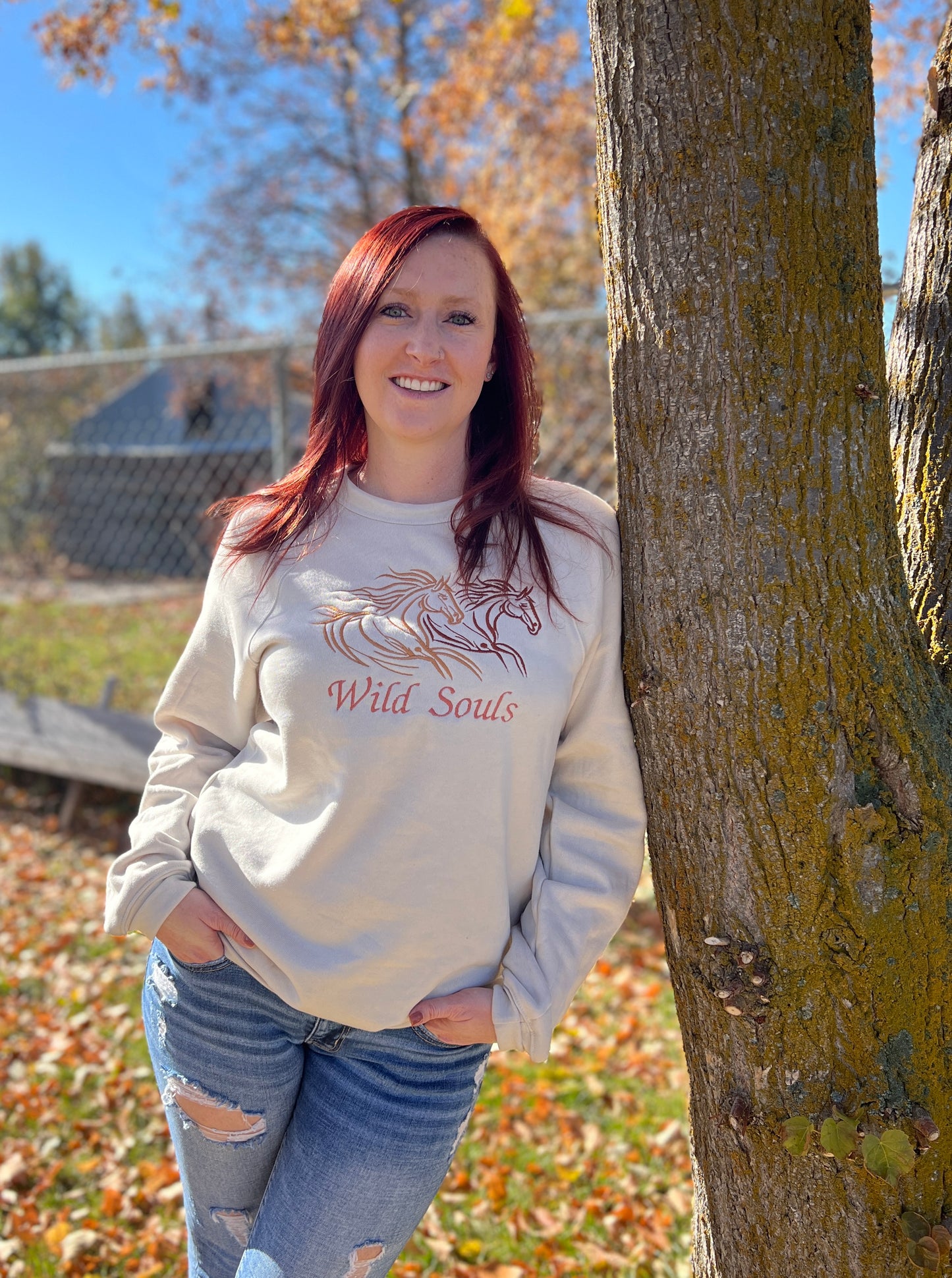 Embroidered Sweatshirt - Wild Souls (50% donated to Onaqui Herd Sanctuaries)