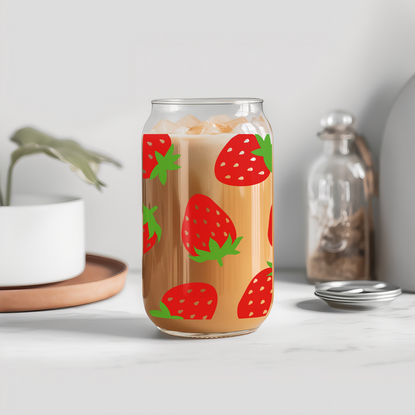 Glass Can- Strawberries