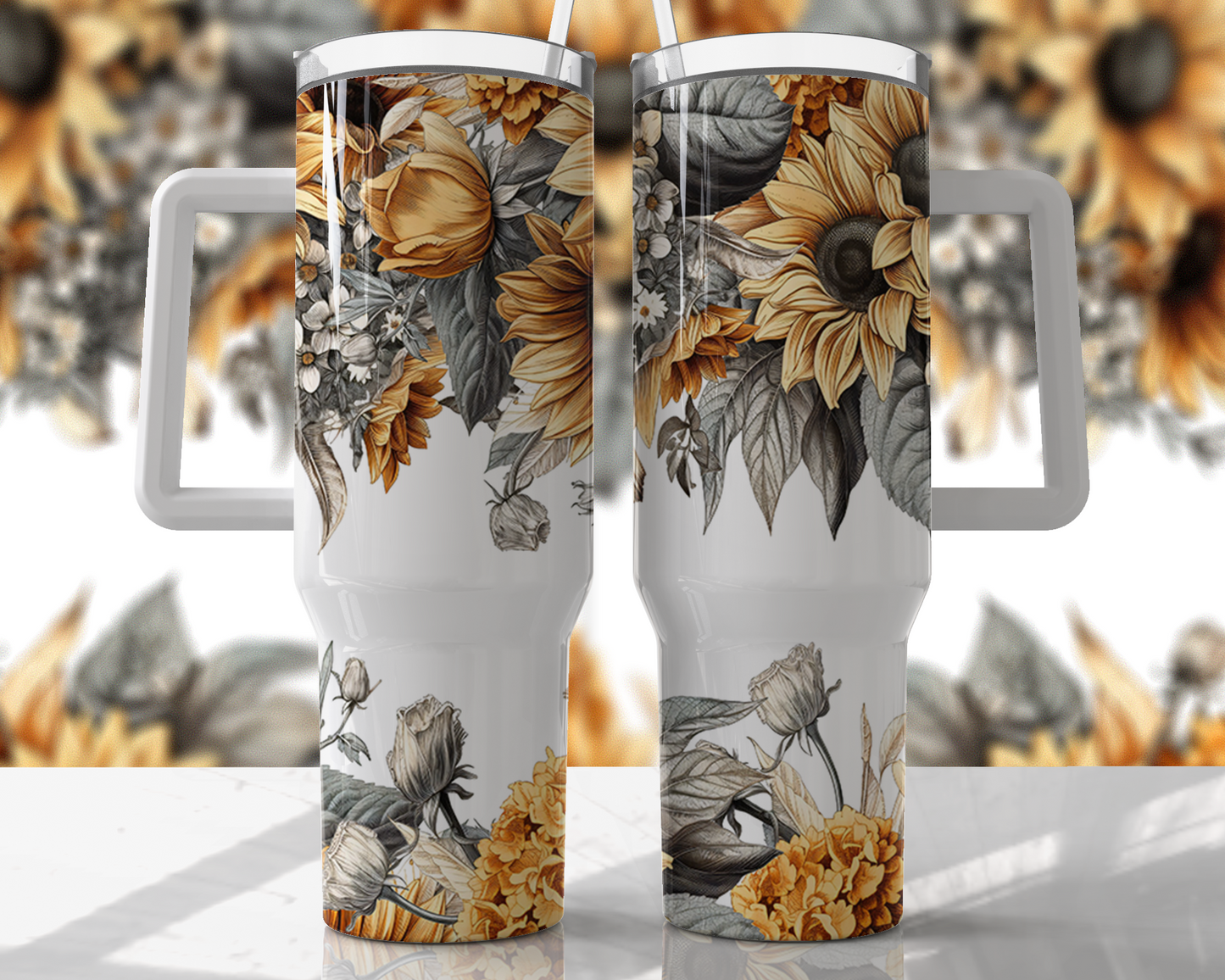 Traveler Tumbler 40 oz-Sunflowers