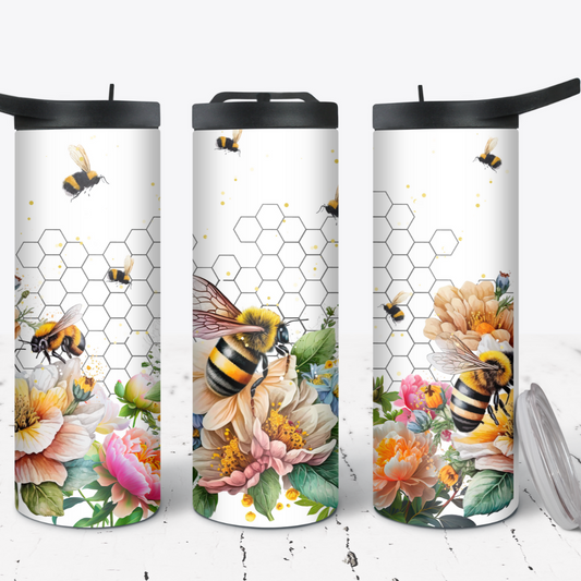 Hydration Bottle 25oz Duo Skinny Tumbler- Busy Bees