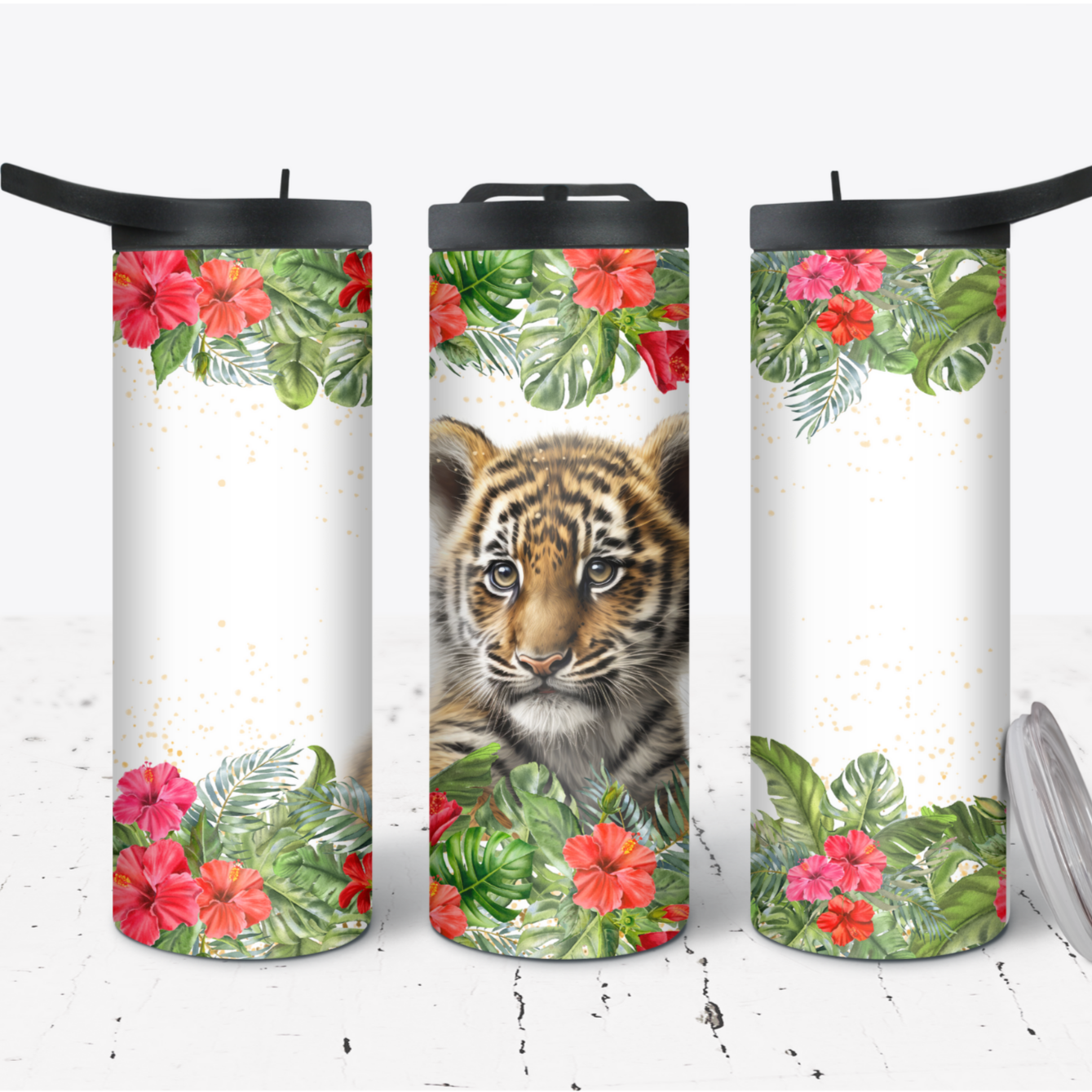 Hydration Bottle 25oz Duo Skinny Tumbler-Jungle Cat