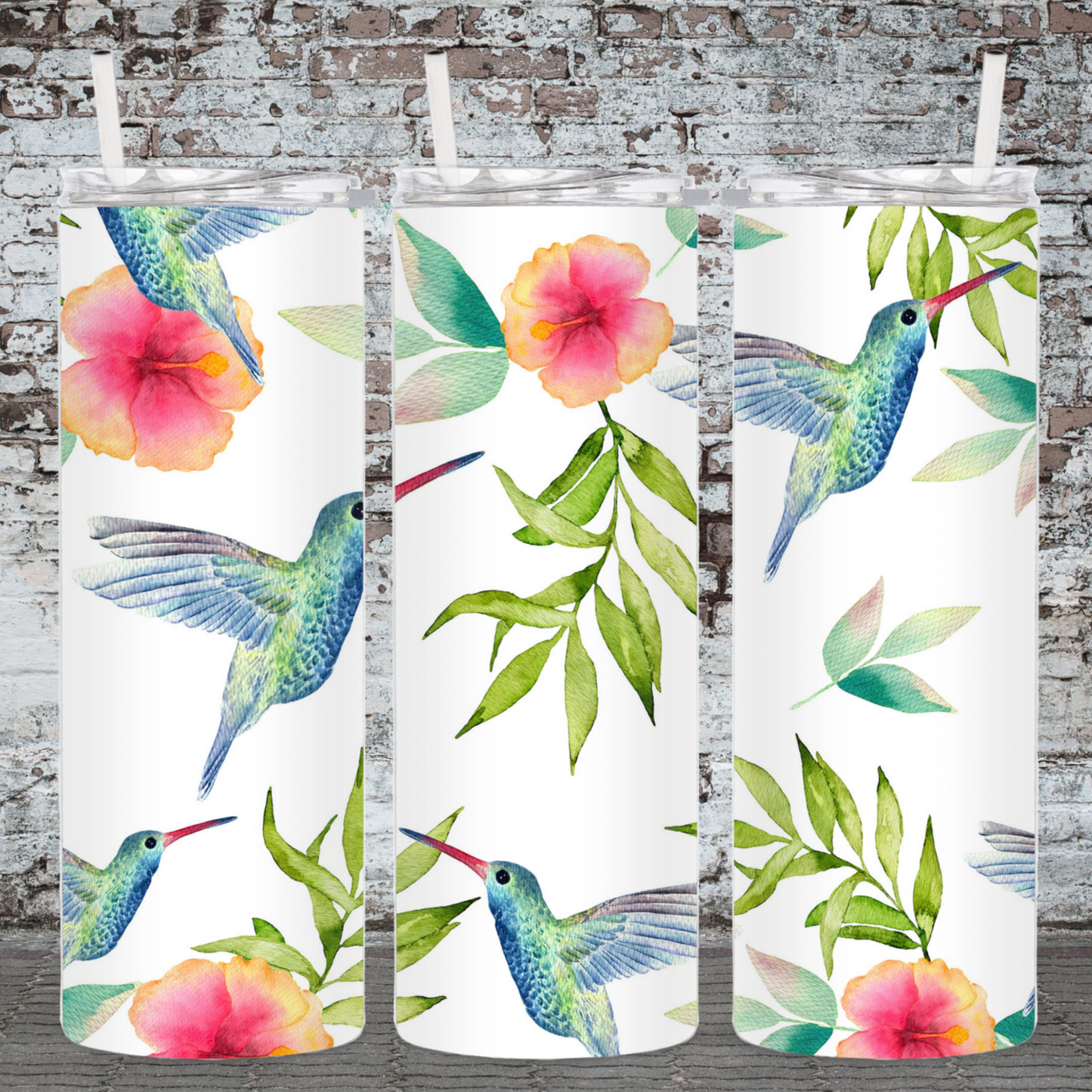 Hydration Bottle 25oz Duo Skinny Tumbler- Hummingbird