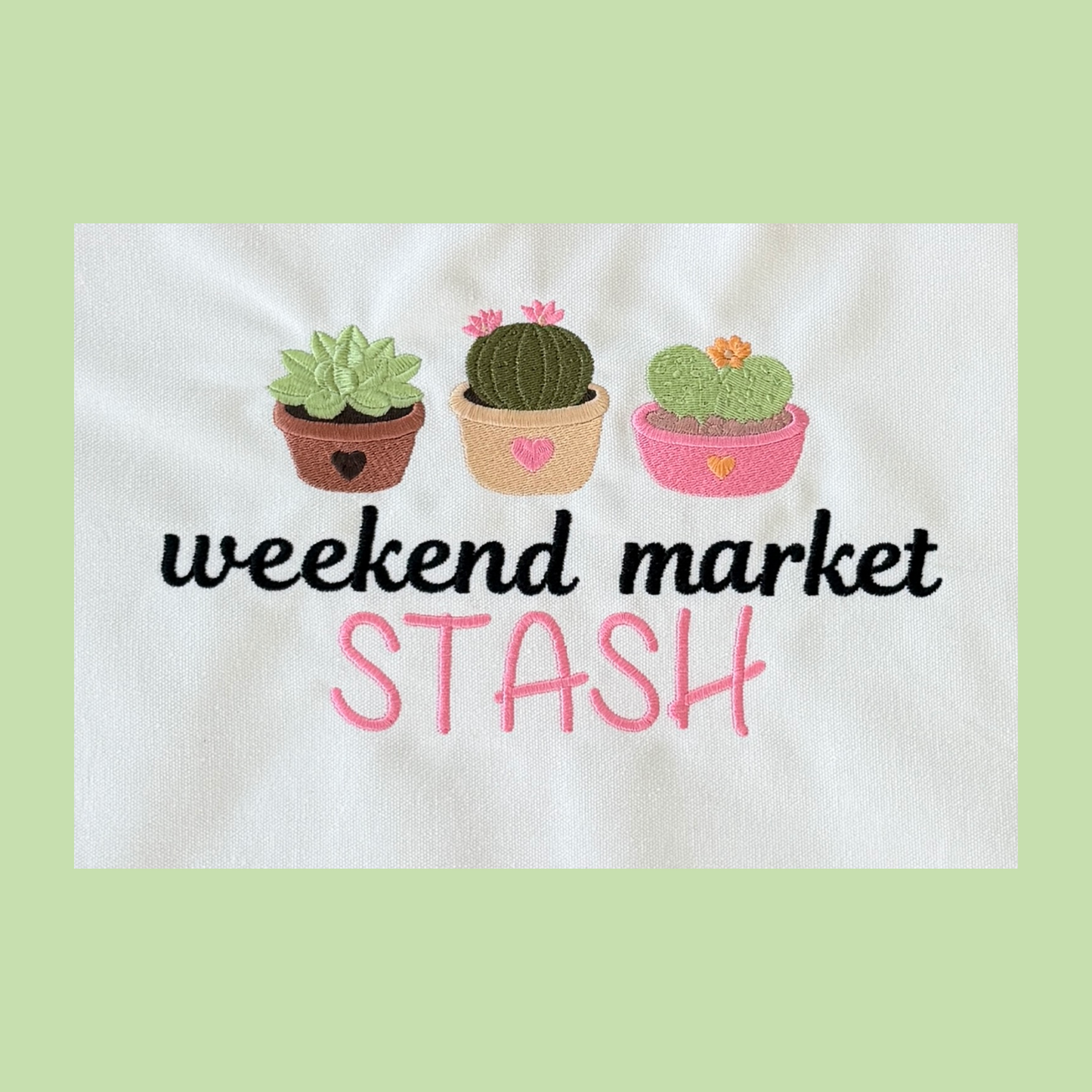Tote Bags - Weekend Market Stash Succulents