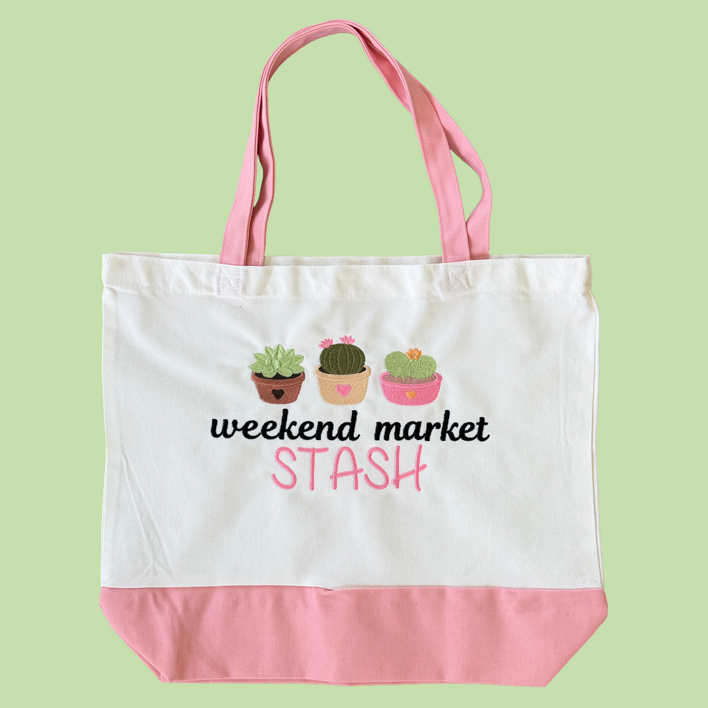 Tote Bags - Weekend Market Stash Succulents