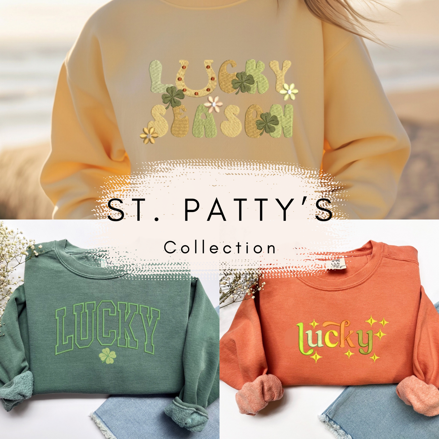 Embroidered Sweatshirt - Retro Lucky Season