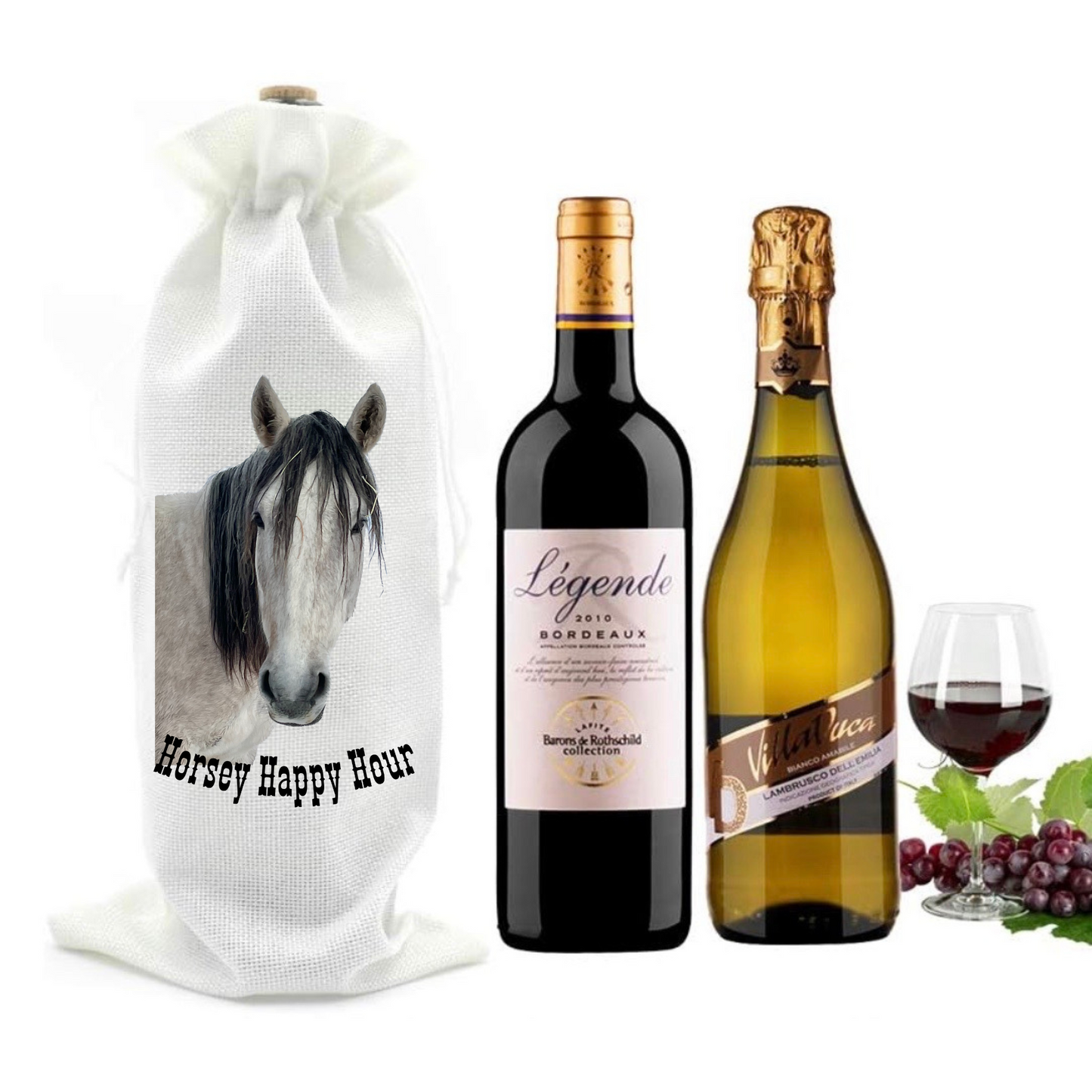 Horse Happy Hour Wine bag- Horses -Wild Heart Sanctuary