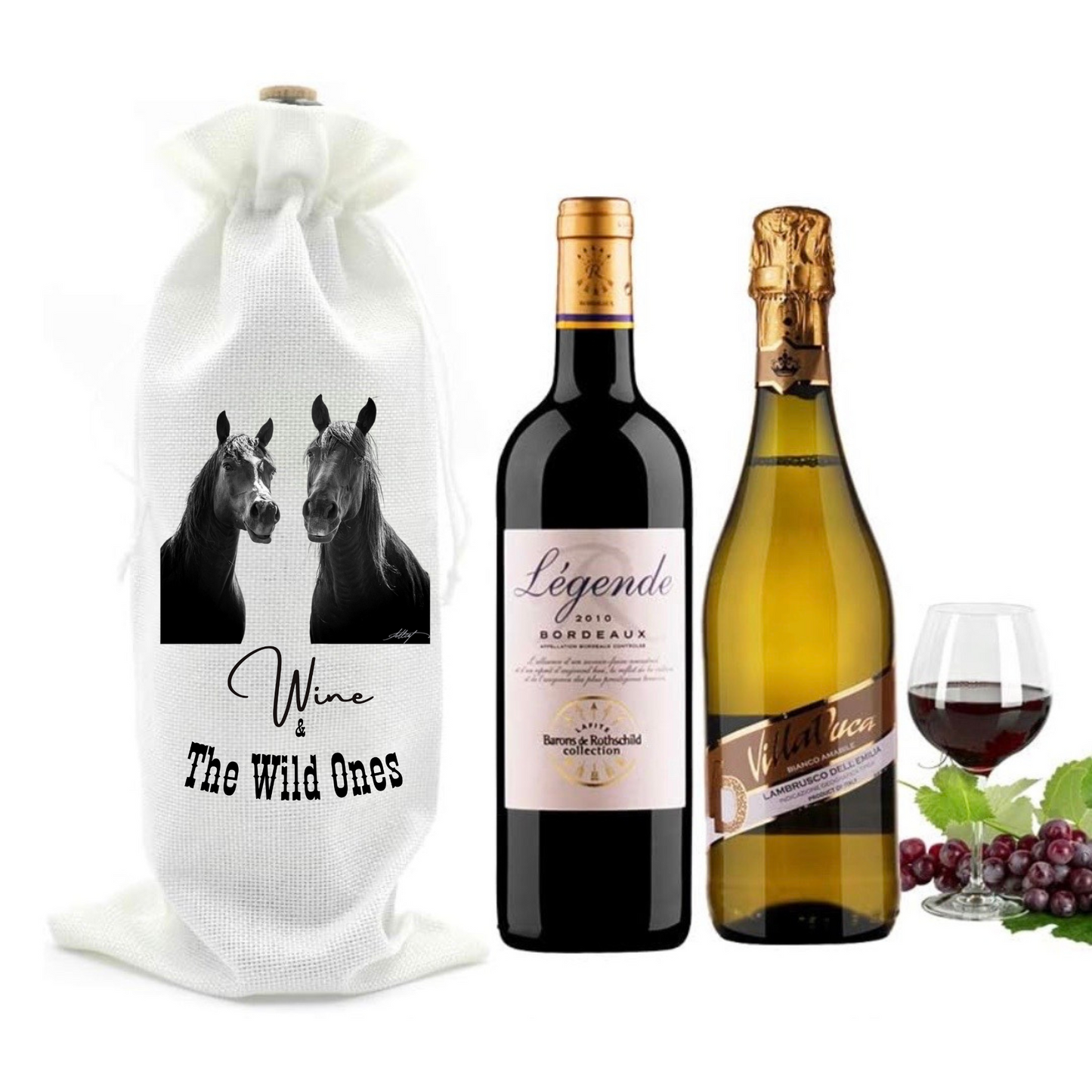 Horse Happy Hour Wine bag- Horses -Wild Heart Sanctuary