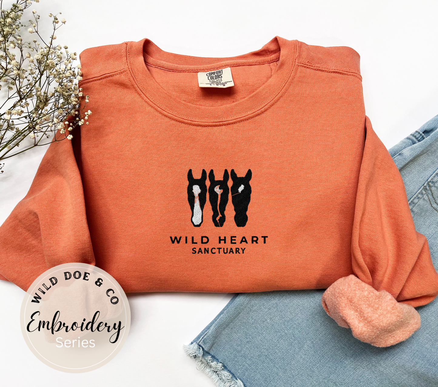 Embroidered Sweatshirt - Wild Heart Sanctuary Embroidered logo