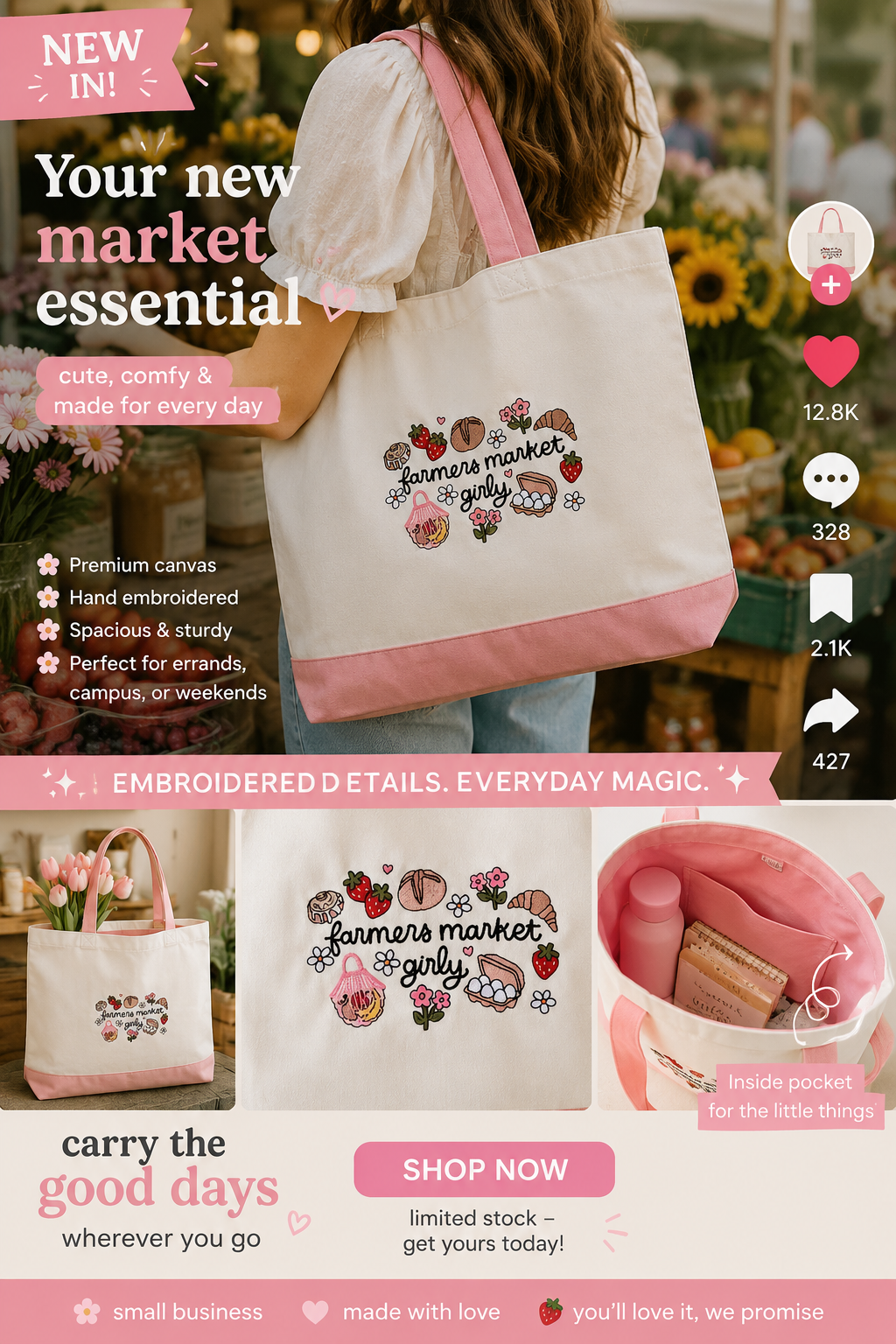 Tote Bags - Farmer Market Girlie