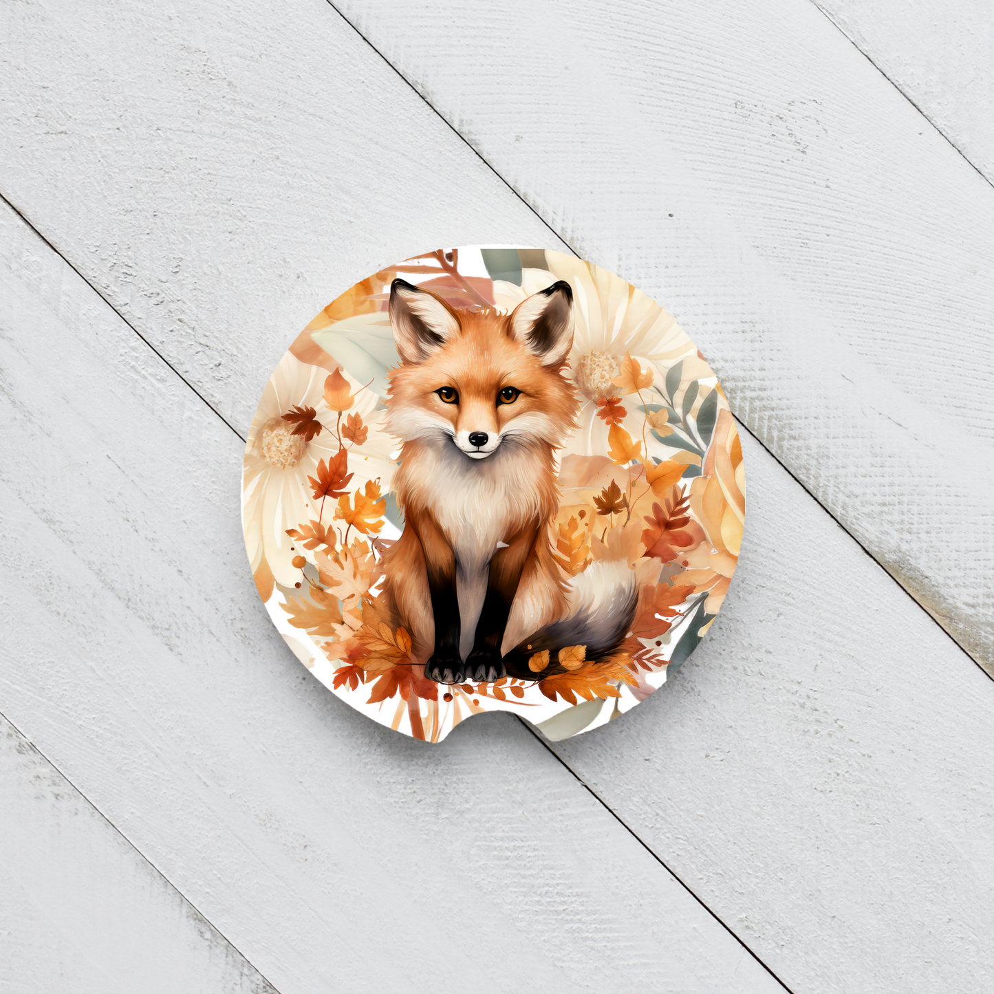 Ceramic Car Coaster Set - Autumn Fox