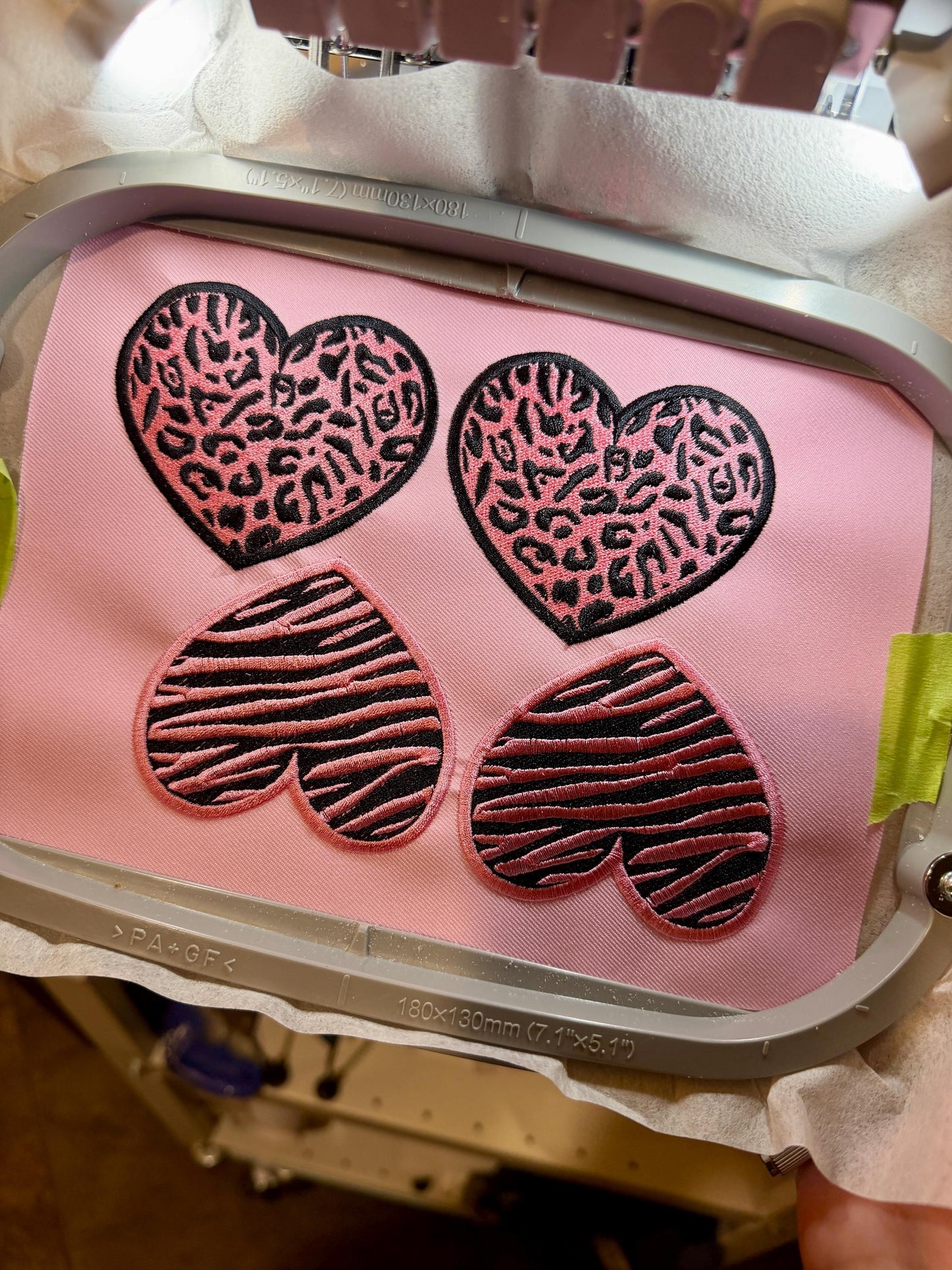 Embroidered Patches - Heart Animal print