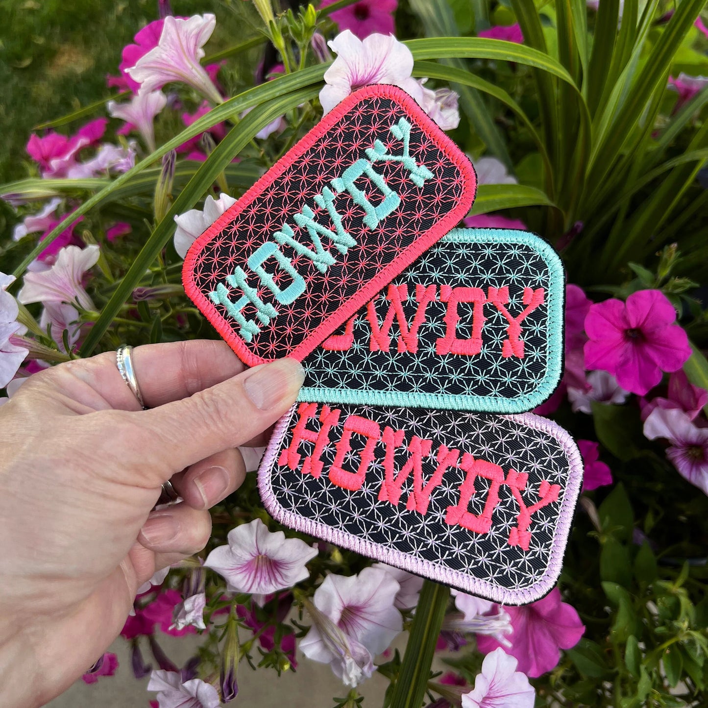 Embroidered Patches - HOWDY Black