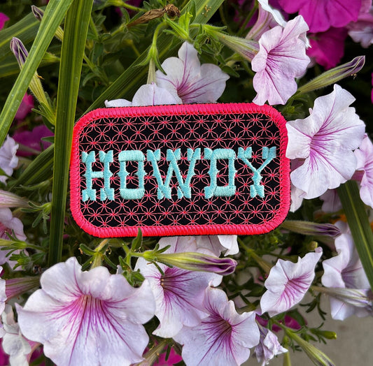 Embroidered Patches - HOWDY Black