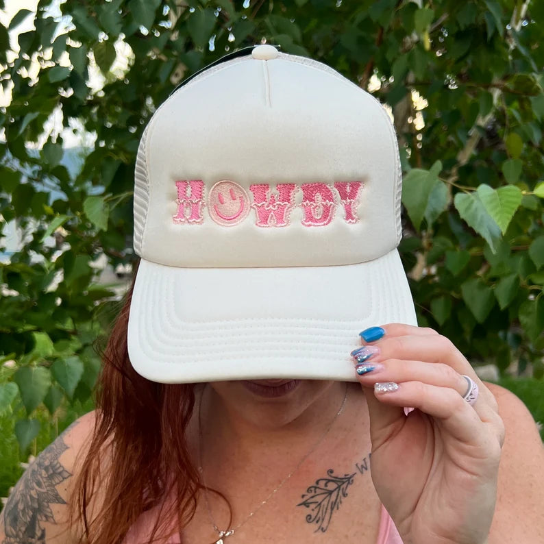 Embroidered Hats- Smiling Howdy