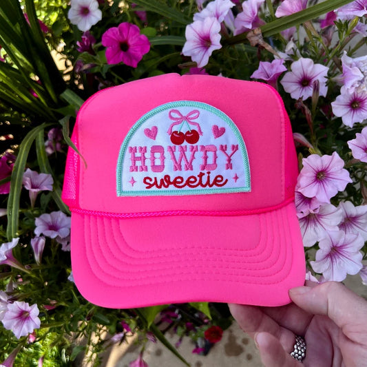 Embroidered Hats- Howdy Sweetie Coquette Cherry