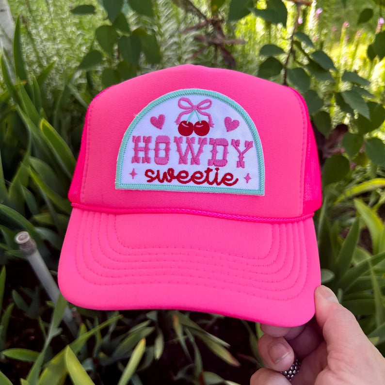 Embroidered Hats- Howdy Sweetie Coquette Cherry