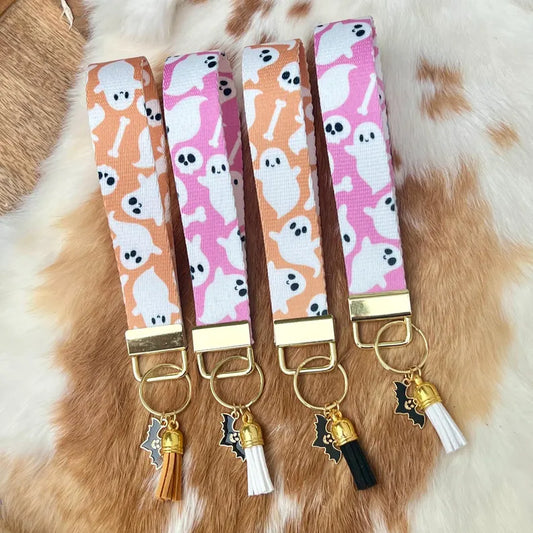 Gift - Wristlet Key Chain Ghost wristlets with charm tassel