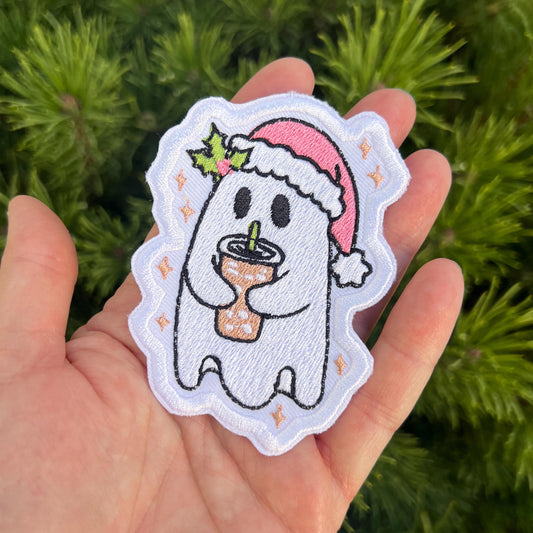 Embroidered Patches - Ice Coffee Holiday Ghost