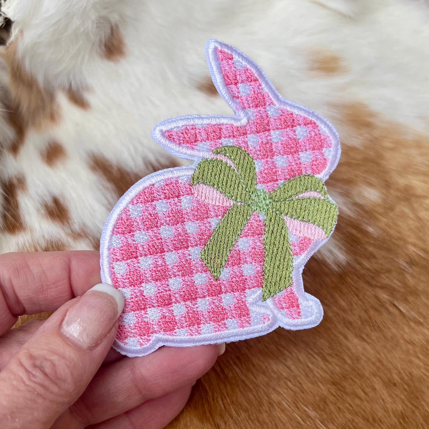 Embroidered Patches - Checkered Bunny
