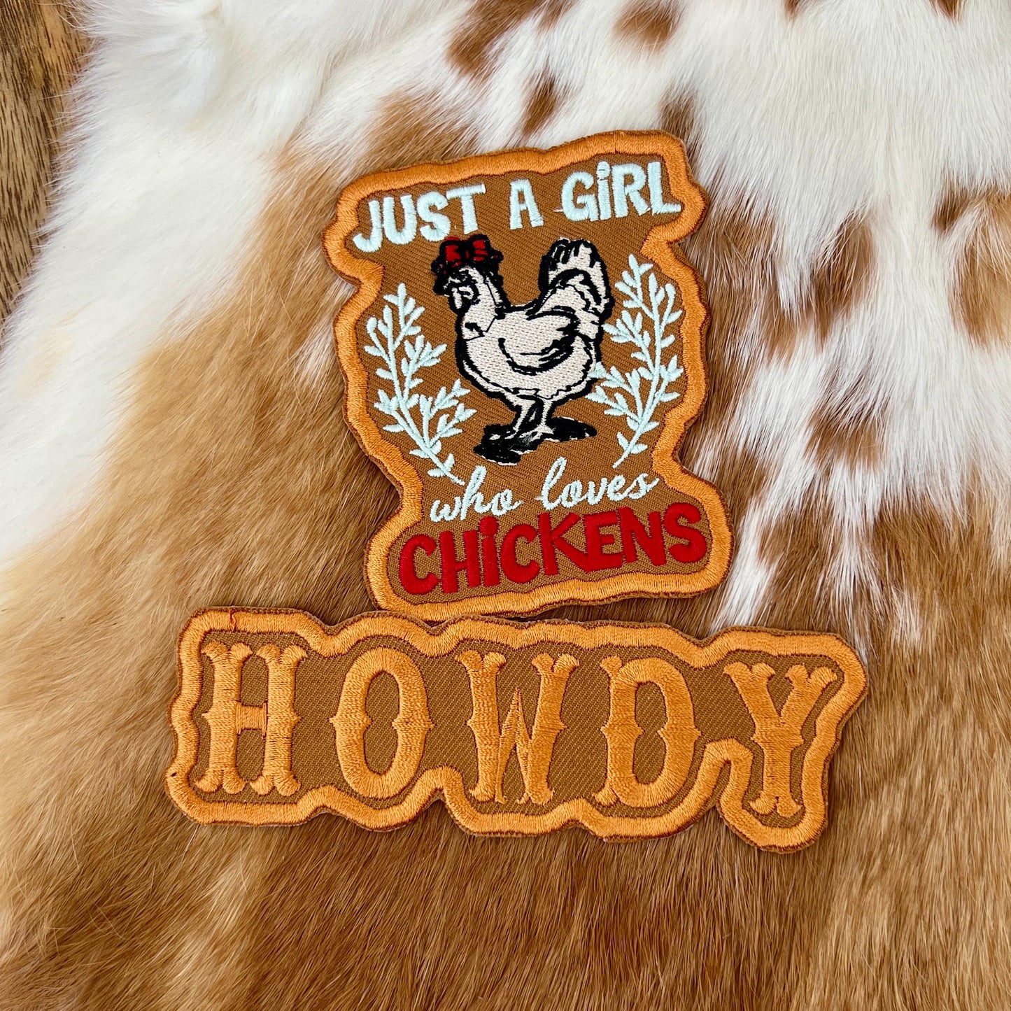 Embroidered Patches - Just a girl who loves chickens