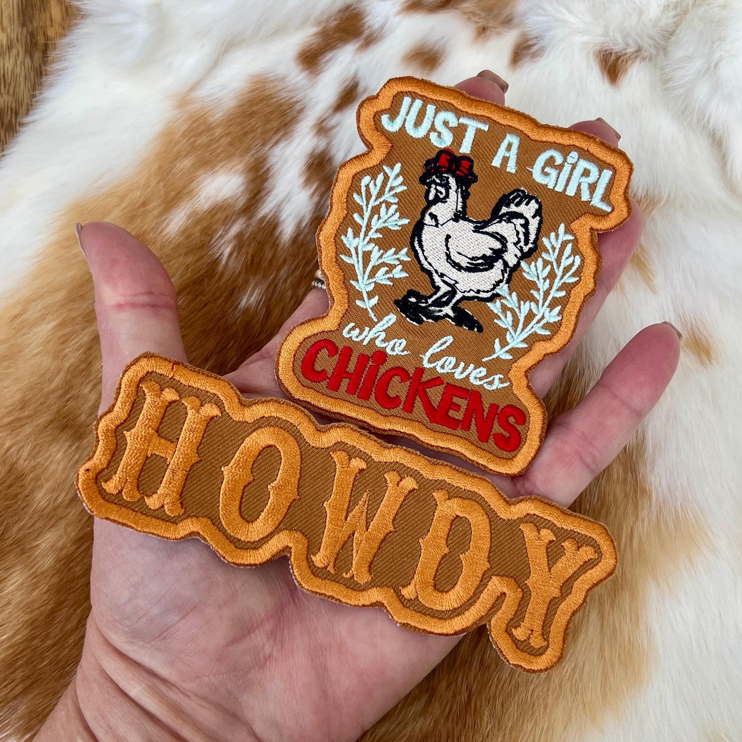 Embroidered Patches - Just a girl who loves chickens