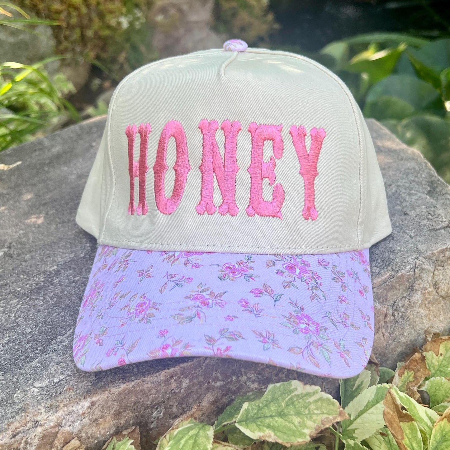 Embroidered Hats- Honey Floral brim