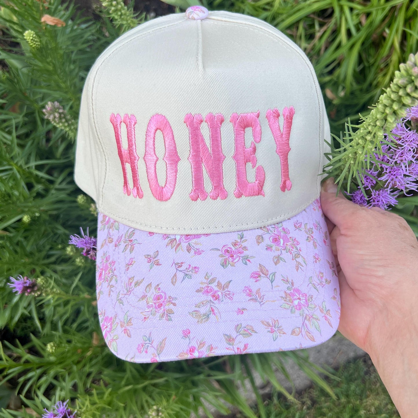 Embroidered Hats- Honey Floral brim