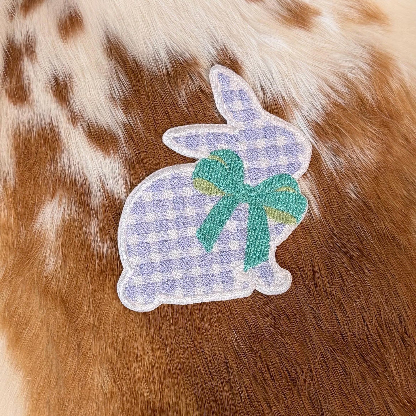 Embroidered Patches - Checkered Bunny