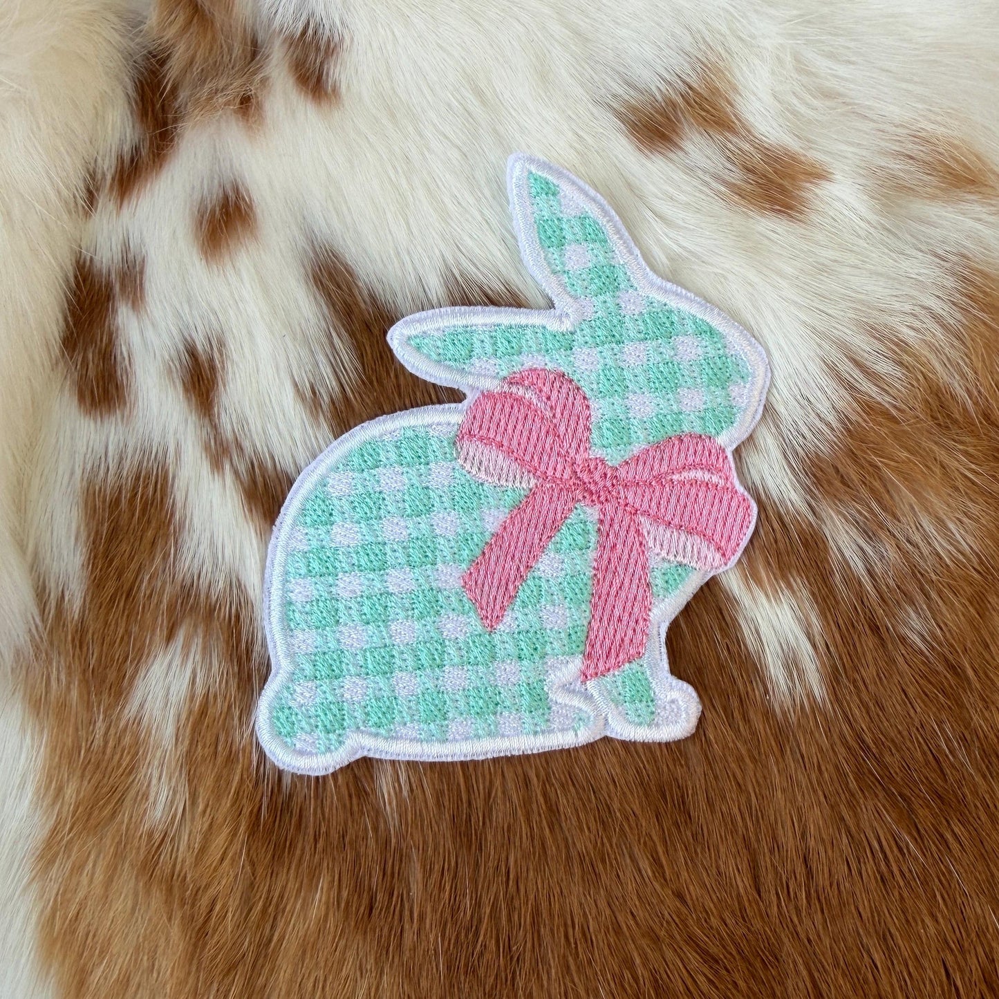 Embroidered Patches - Checkered Bunny