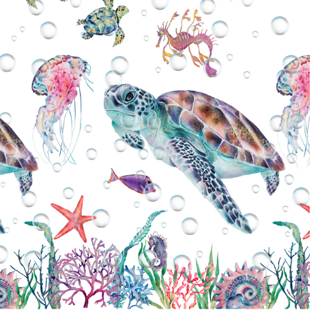 Glass Can- Sea Turtles