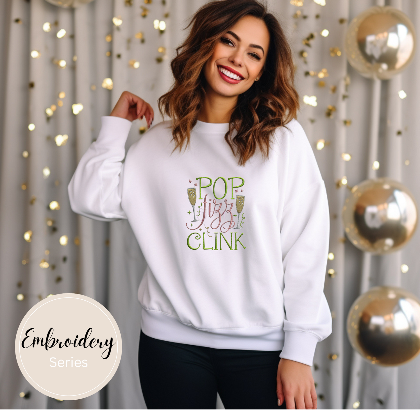 Embroidered Sweatshirt - Pop Fizz Clink