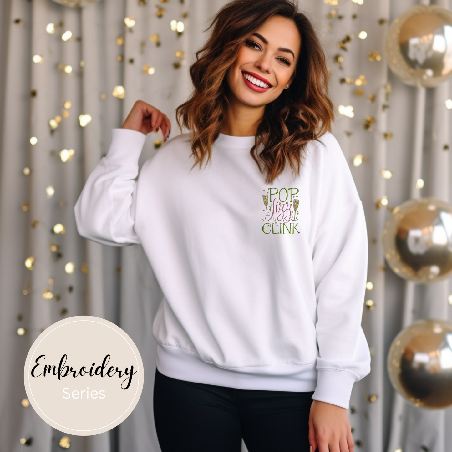 Embroidered Sweatshirt - Pop Fizz Clink