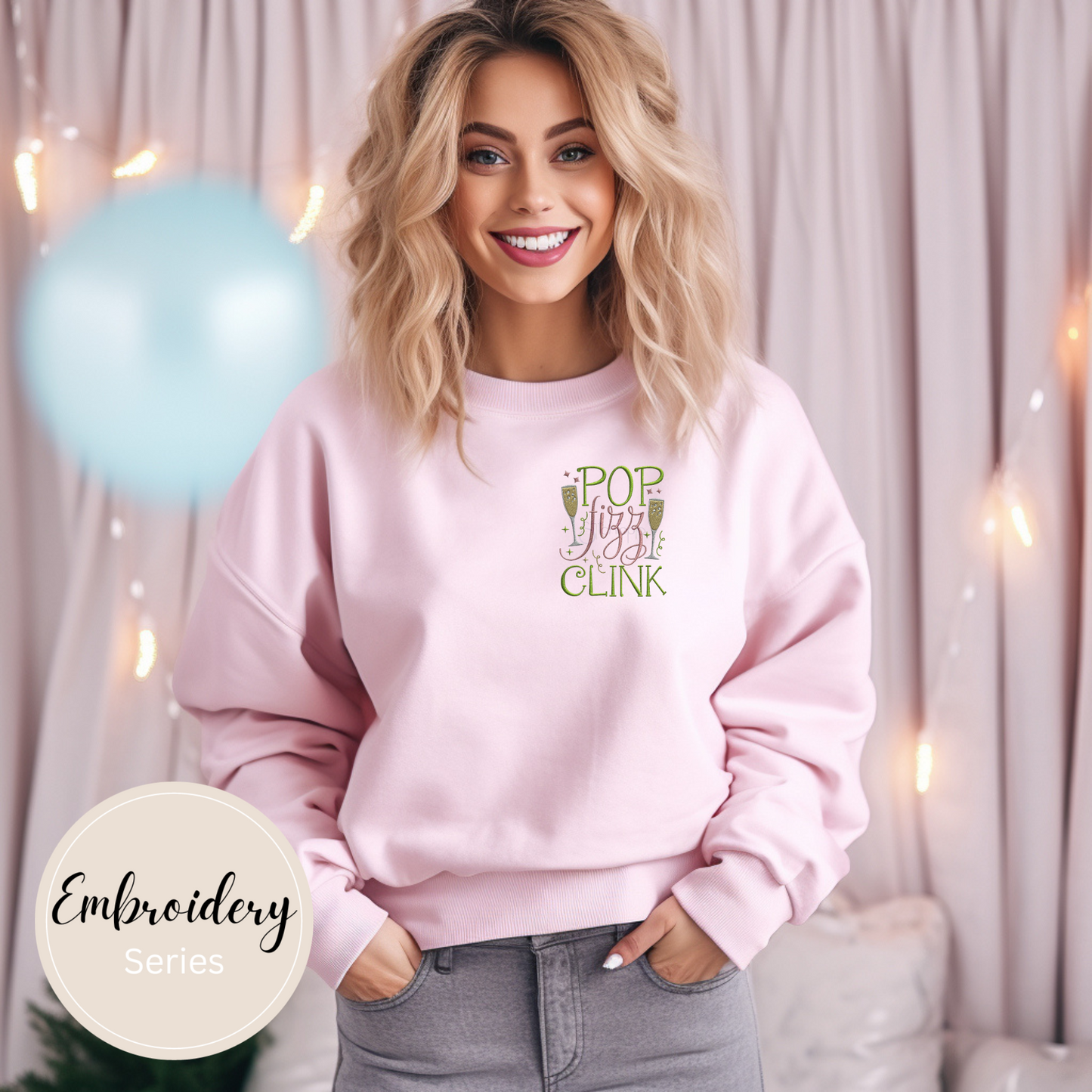 Embroidered Sweatshirt - Pop Fizz Clink