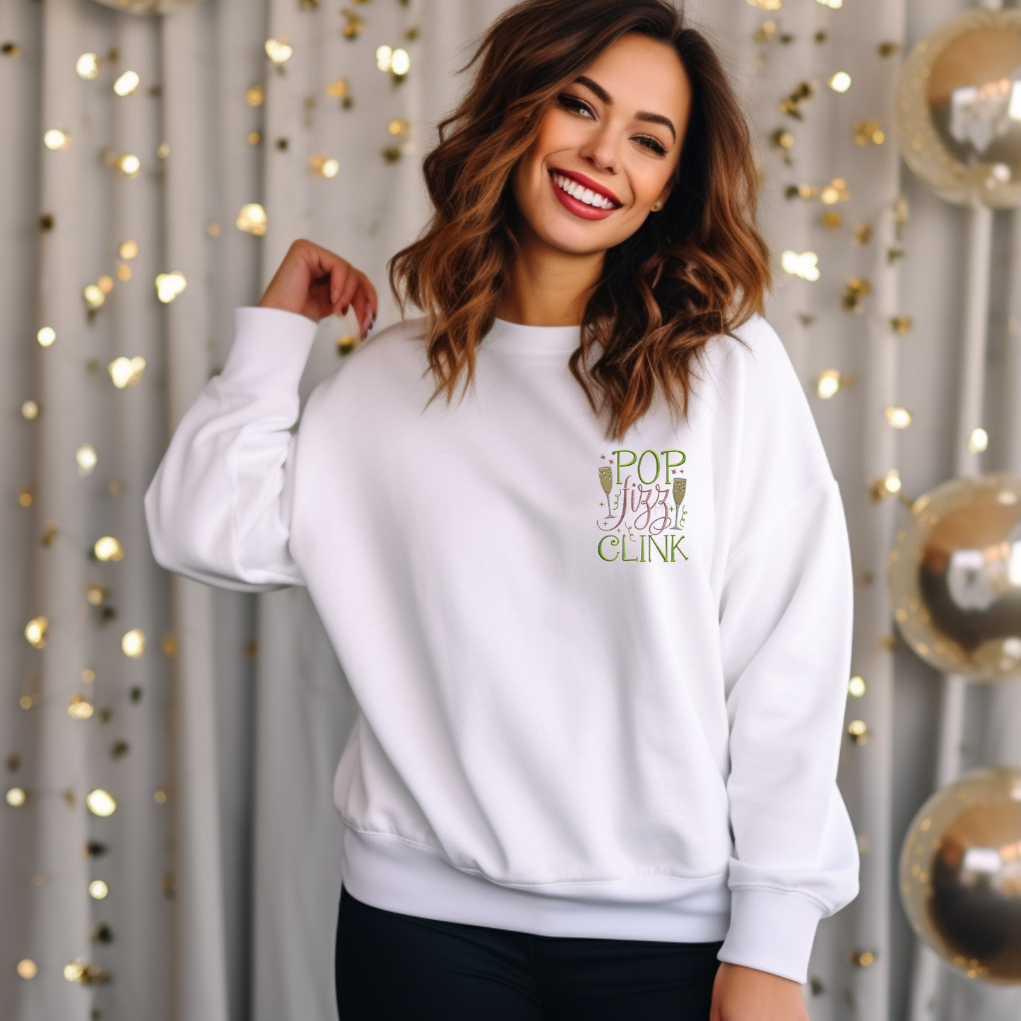 Embroidered Sweatshirt - Pop Fizz Clink