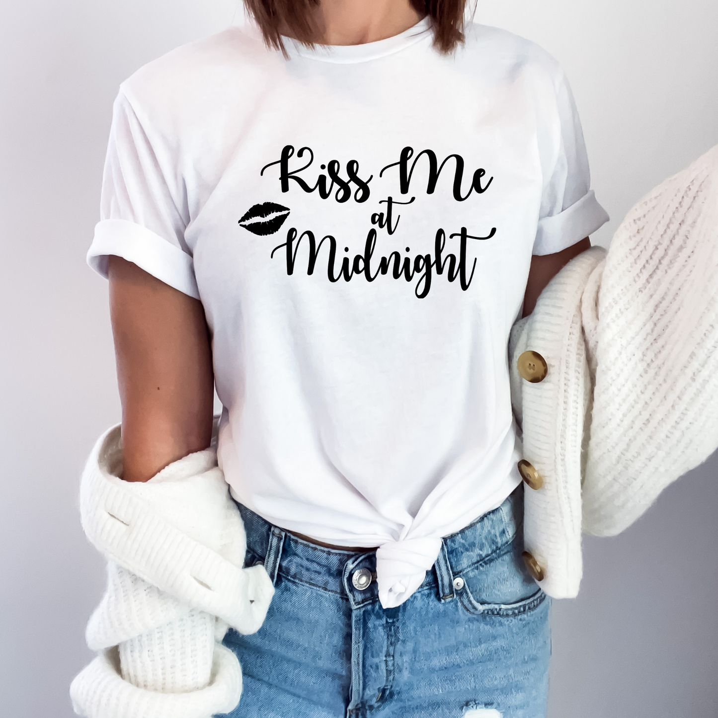 Teeshirt or Sweatshirt- Kiss me at Midnight