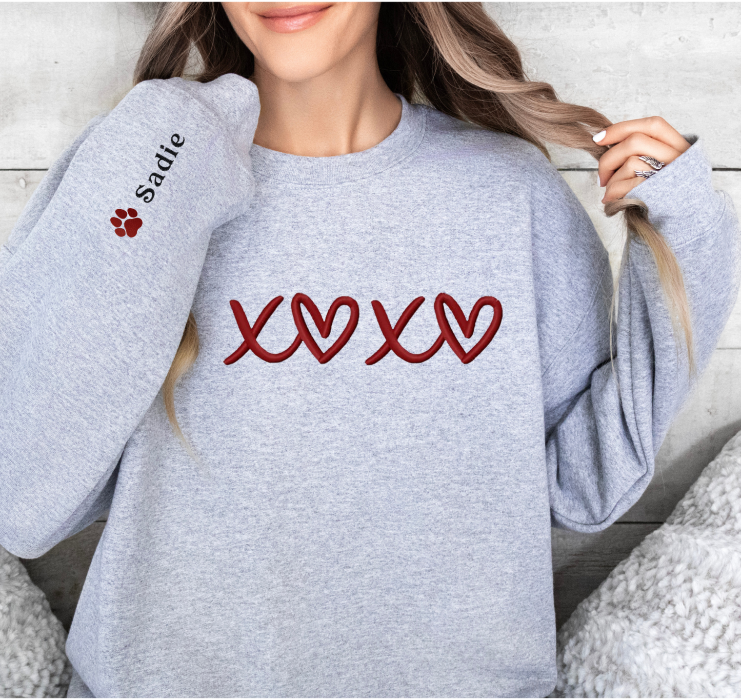 Embroidered Sweatshirt - XOXO