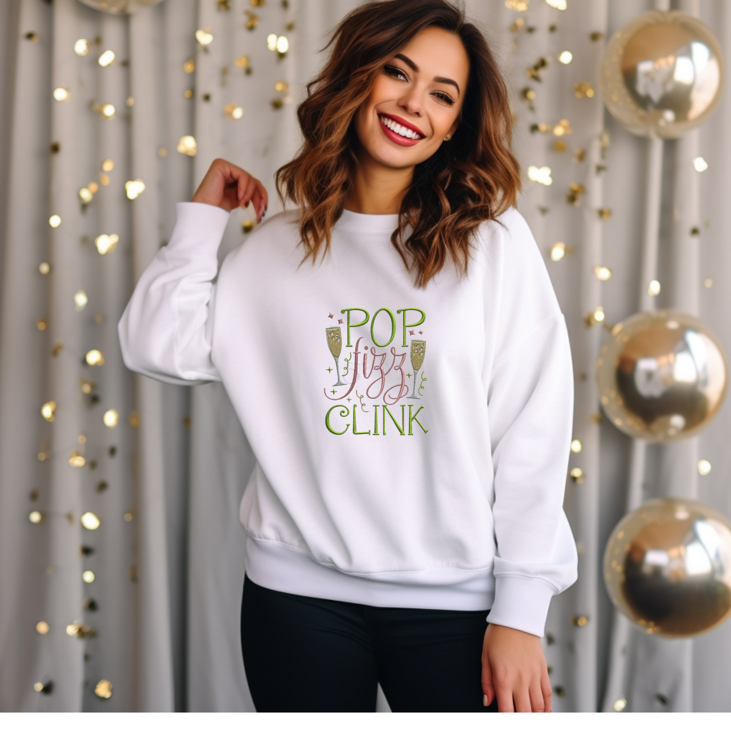 Embroidered Sweatshirt - Pop Fizz Clink