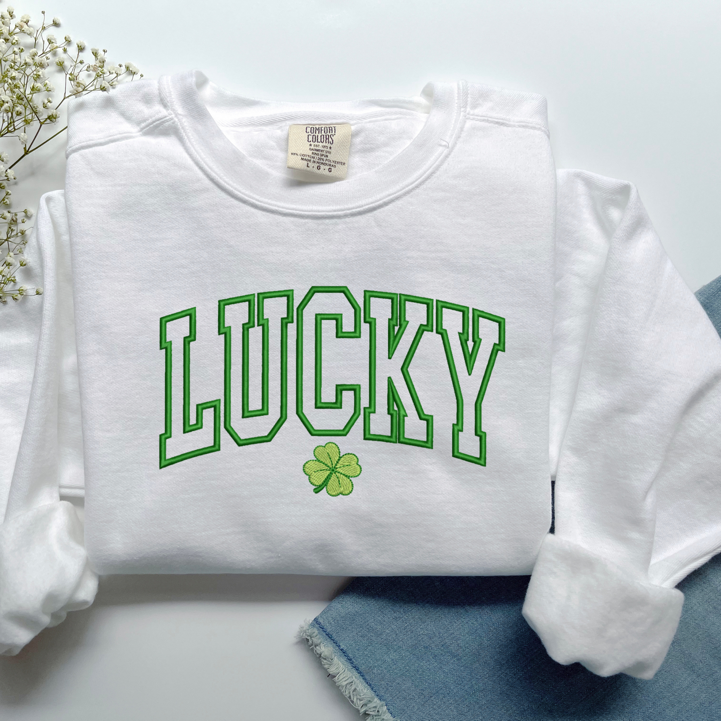 Embroidered Sweatshirt - LUCKY