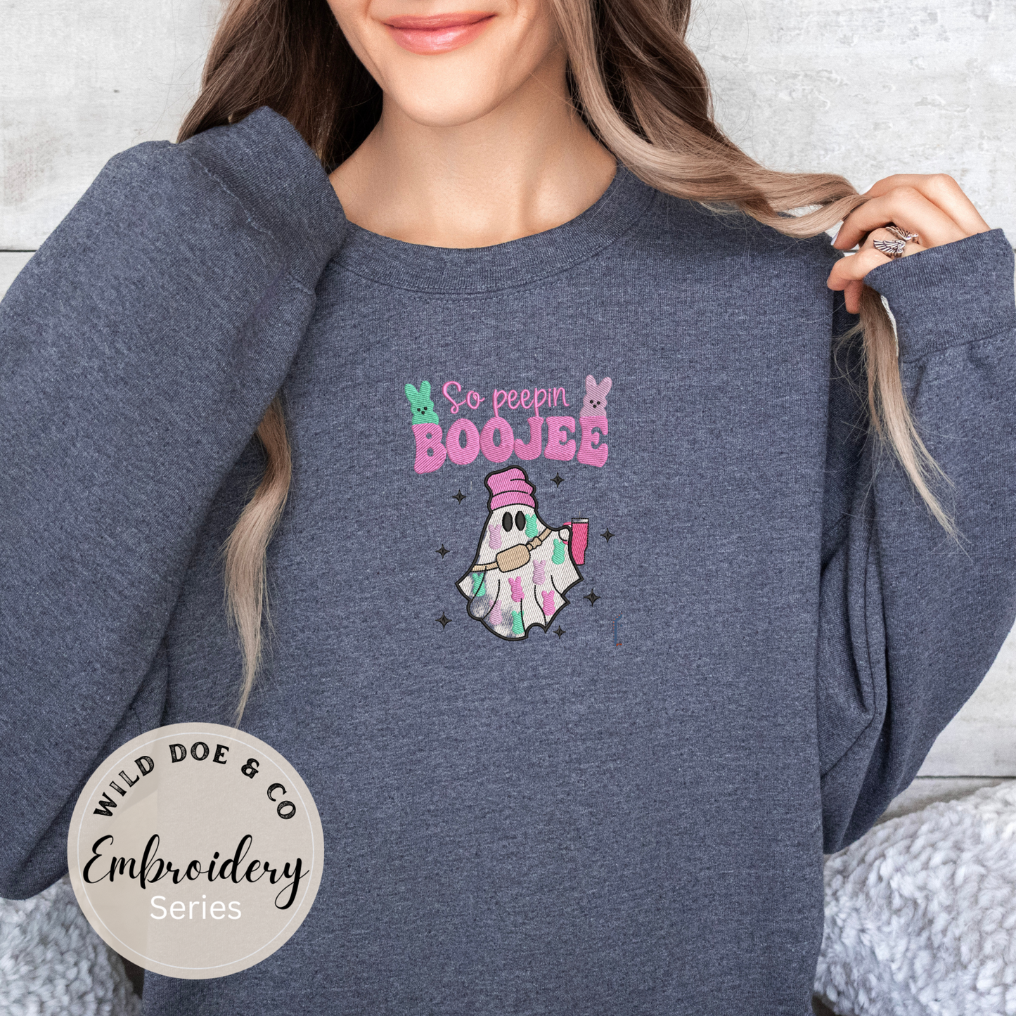 Embroidered Sweatshirt - So Peeping Boojee